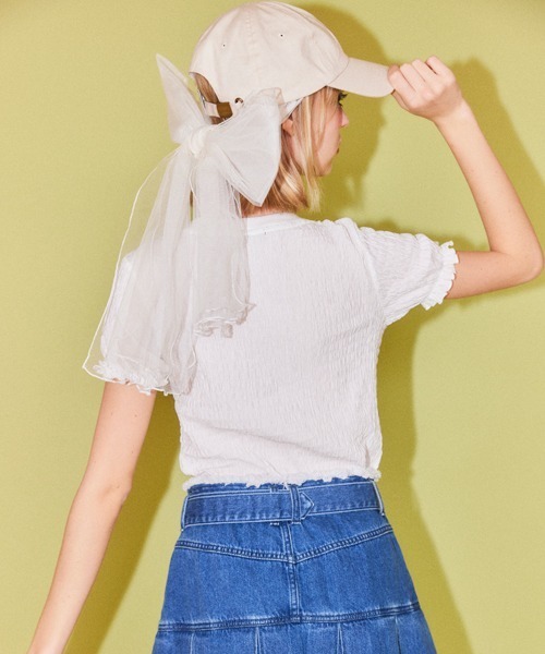 Candy Stripper（キャンディストリッパー）の「RIBBON TULLE キャップ（キャップ・レディース・ブラック/アイボリー・FREE）」の13枚目の写真