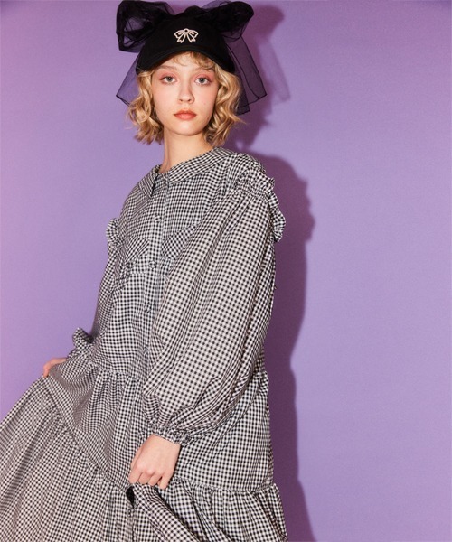 Candy Stripper（キャンディストリッパー）の「RIBBON TULLE キャップ（キャップ・レディース・ブラック/アイボリー・FREE）」の6枚目の写真