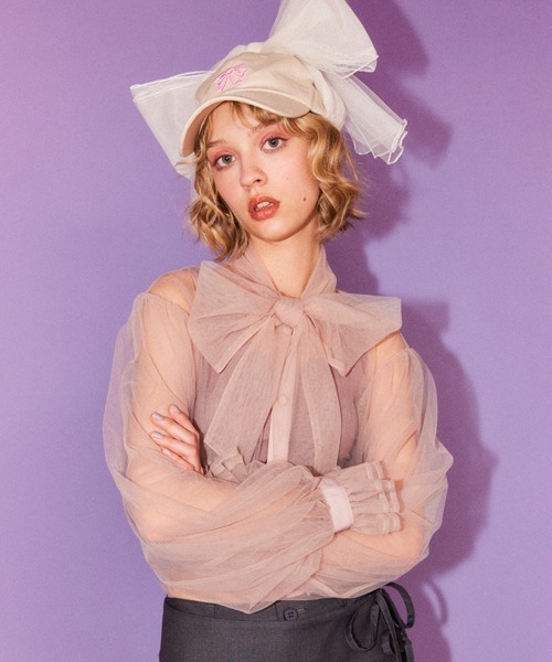 Candy Stripper（キャンディストリッパー）の「RIBBON TULLE キャップ（キャップ・レディース・ブラック/アイボリー・FREE）」の16枚目の写真