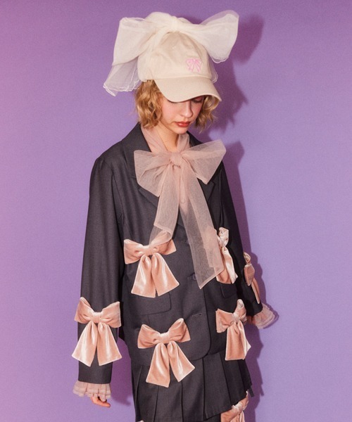 Candy Stripper（キャンディストリッパー）の「RIBBON TULLE キャップ（キャップ・レディース・ブラック/アイボリー・FREE）」の19枚目の写真