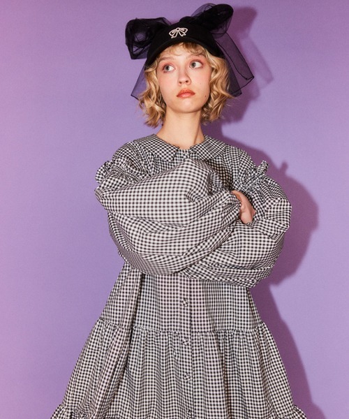 Candy Stripper（キャンディストリッパー）の「RIBBON TULLE キャップ（キャップ・レディース・ブラック/アイボリー・FREE）」の3枚目の写真