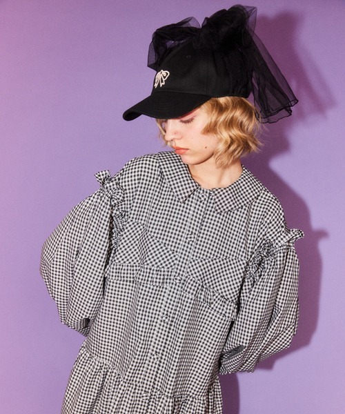 Candy Stripper（キャンディストリッパー）の「RIBBON TULLE キャップ（キャップ・レディース・ブラック/アイボリー・FREE）」の4枚目の写真