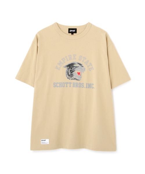 Schott(ショット)の「Schott/ショット/T-SHIRT COLOR FLOCKY BLACK PANTHER/カラーフロッキー ブラックパンサー(Tシャツ/カットソー・メンズ・ベージュ/ホワイト/ブラック・XL/2XL/L/M)」の16枚目の写真