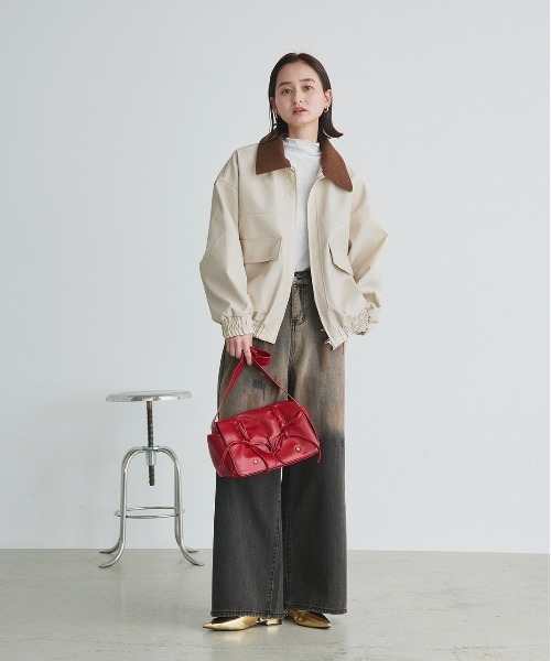 ad thie（アドティエ）の「シャーリング ハイネック トップス（Tシャツ/カットソー・レディース・カーキ/ブラック/ブラウン/オフホワイト・FREE）」の20枚目の写真