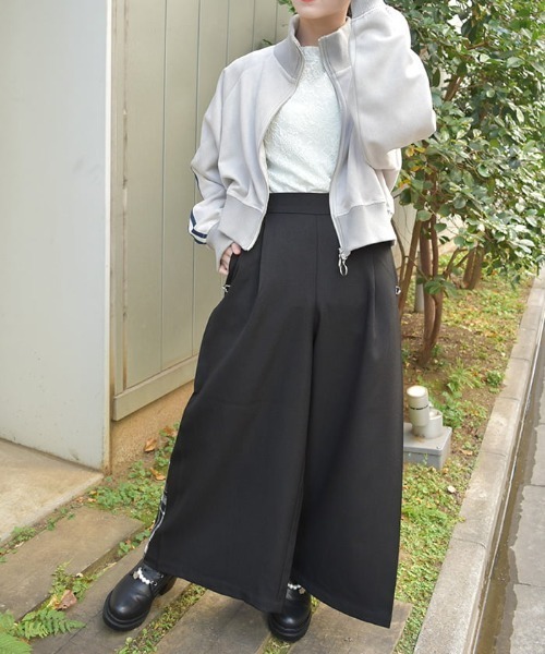 axes femme（アクシーズファム）の「サイドチェックワイドパンツ（その他パンツ・レディース・ネイビー/ブラック・FREE）」の15枚目の写真