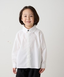 riziere | ノーアイロンラウンドカラー比翼シャツ（ボタン取り外し対応）(シャツ/ブラウス)