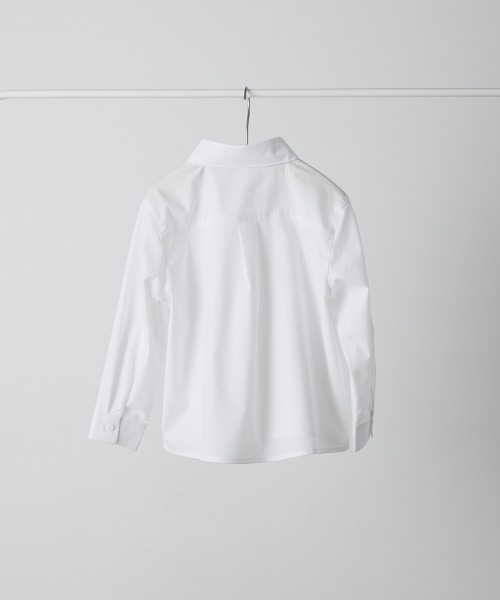 riziere（リジェール）の「ノーアイロンラウンドカラー比翼シャツ（ボタン取り外し対応）（シャツ/ブラウス・キッズ・ホワイト・160/150/140/130/120/110/100/90）」の3枚目の写真