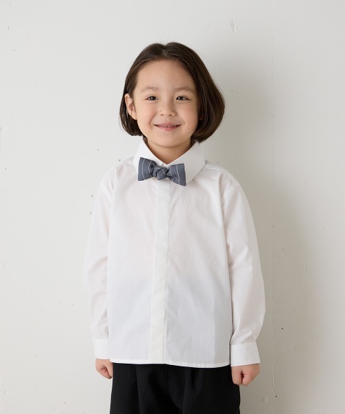 riziere（リジェール）の「ノーアイロンラウンドカラー比翼シャツ（ボタン取り外し対応）（シャツ/ブラウス・キッズ・ホワイト・160/150/140/130/120/110/100/90）」の9枚目の写真