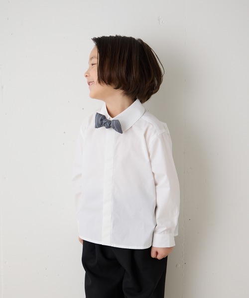 riziere（リジェール）の「ノーアイロンラウンドカラー比翼シャツ（ボタン取り外し対応）（シャツ/ブラウス・キッズ・ホワイト・160/150/140/130/120/110/100/90）」の11枚目の写真