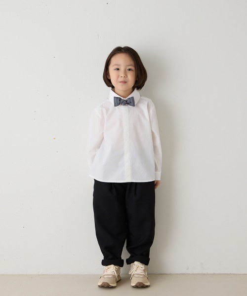 riziere（リジェール）の「ノーアイロンラウンドカラー比翼シャツ（ボタン取り外し対応）（シャツ/ブラウス・キッズ・ホワイト・160/150/140/130/120/110/100/90）」の12枚目の写真