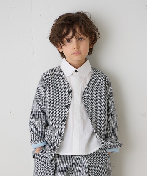 riziere（リジェール）の「ノーアイロンラウンドカラー比翼シャツ（ボタン取り外し対応）（シャツ/ブラウス・キッズ・ホワイト・160/150/140/130/120/110/100/90）」の10枚目の写真