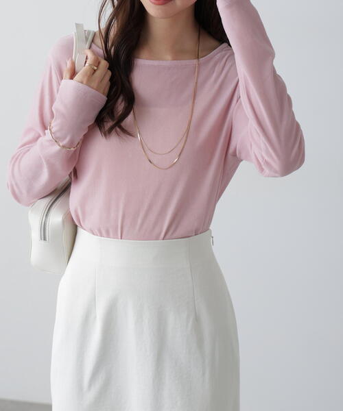 FREE'S MART（フリーズマート）の「◆［MFM］フロッキーラウンドネックカットソー（Tシャツ/カットソー・レディース・グレー/ブラック/ホワイト/ピンク・FREE）」の19枚目の写真