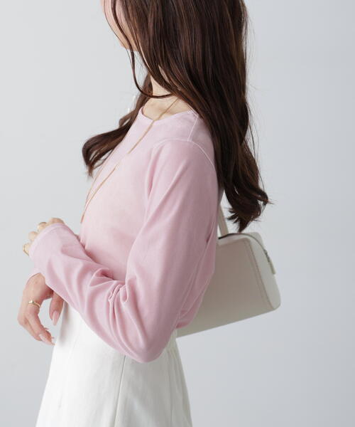 FREE'S MART（フリーズマート）の「◆［MFM］フロッキーラウンドネックカットソー（Tシャツ/カットソー・レディース・グレー/ブラック/ホワイト/ピンク・FREE）」の18枚目の写真