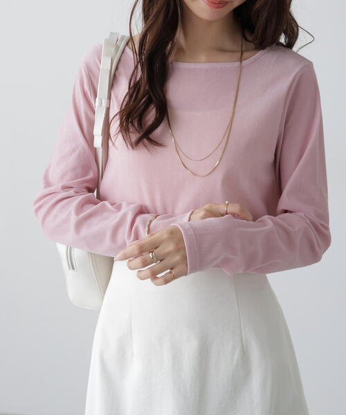 FREE'S MART（フリーズマート）の「◆［MFM］フロッキーラウンドネックカットソー（Tシャツ/カットソー・レディース・グレー/ブラック/ホワイト/ピンク・FREE）」の16枚目の写真