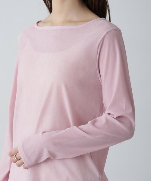 FREE'S MART（フリーズマート）の「◆［MFM］フロッキーラウンドネックカットソー（Tシャツ/カットソー・レディース・グレー/ブラック/ホワイト/ピンク・FREE）」の7枚目の写真