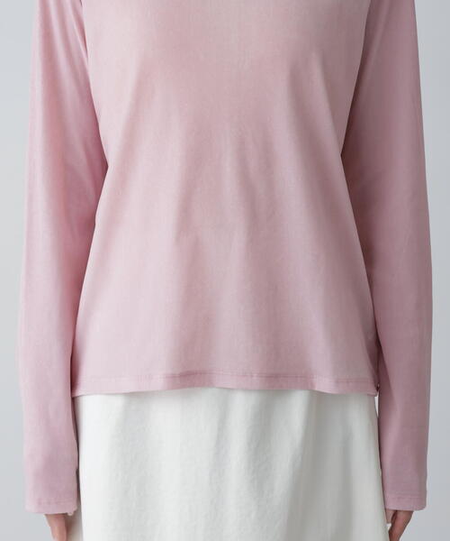 FREE'S MART（フリーズマート）の「◆［MFM］フロッキーラウンドネックカットソー（Tシャツ/カットソー・レディース・グレー/ブラック/ホワイト/ピンク・FREE）」の6枚目の写真