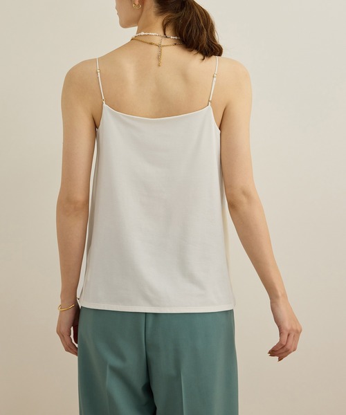 ROPE'（ロペ）の「【洗える】カップ付きサテンジャージーキャミソール（キャミソール・レディース・オフホワイト/ブラック・FREE）」の9枚目の写真