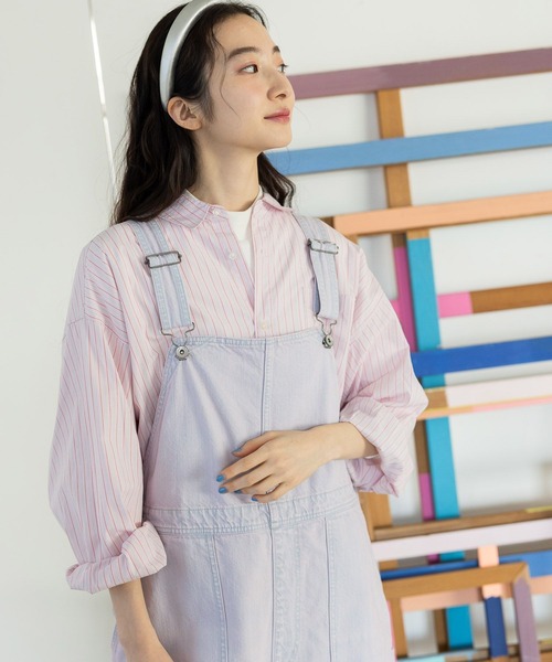 niko and...（ニコアンド）の「マーセドロストリボンシャツ（シャツ/ブラウス・レディース・ホワイト/ピンク/ネイビー/イエロー・MEDIUM/LARGE）」の4枚目の写真