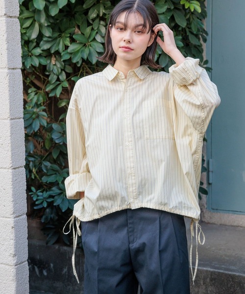 niko and...（ニコアンド）の「マーセドロストリボンシャツ（シャツ/ブラウス・レディース・ホワイト/ピンク/ネイビー/イエロー・MEDIUM/LARGE）」の3枚目の写真