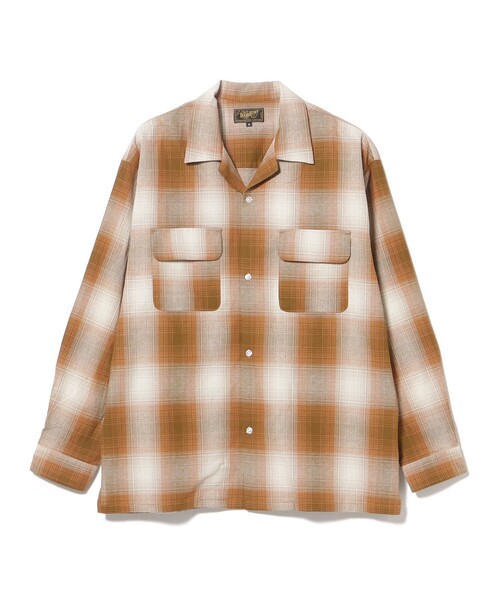 BEAMS HEART（ビームスハート）の「カラミ オンブレーチェック オープンカラーシャツ（シャツ/ブラウス・メンズ・ブラウン系その他4/ブルー・MEDIUM/LARGE/SMALL）」の19枚目の写真