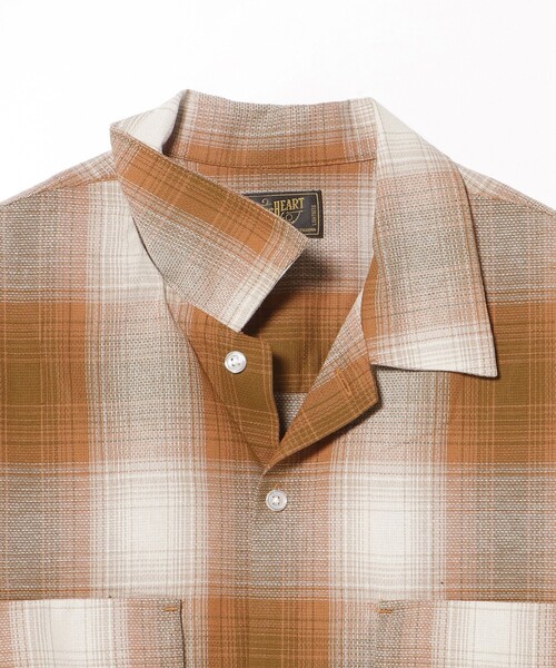 BEAMS HEART（ビームスハート）の「カラミ オンブレーチェック オープンカラーシャツ（シャツ/ブラウス・メンズ・ブラウン系その他4/ブルー・MEDIUM/LARGE/SMALL）」の20枚目の写真
