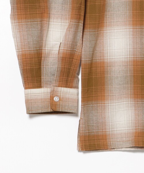 BEAMS HEART（ビームスハート）の「カラミ オンブレーチェック オープンカラーシャツ（シャツ/ブラウス・メンズ・ブラウン系その他4/ブルー・MEDIUM/LARGE/SMALL）」の21枚目の写真
