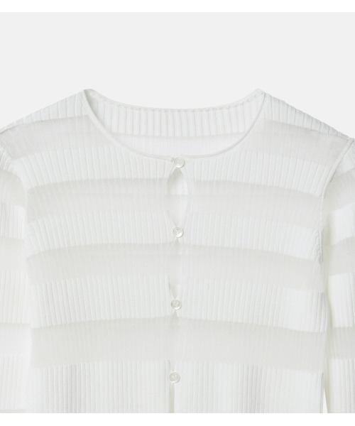ニット セーター シアーリブストライプニット / Sheer Rib Stripes Knit レディース セール】シアーリブストライプニット / Sheer Rib Stripes Knit