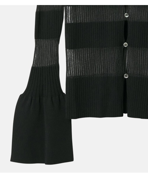 セール】シアーリブストライプニット / Sheer Rib Stripes Knit