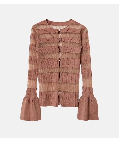 ニット セーター シアーリブストライプニット / Sheer Rib Stripes Knit レディース セール】シアーリブストライプニット / Sheer Rib Stripes Knit