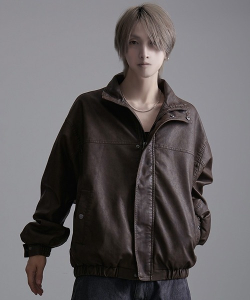 SILVER BULLET(シルバーバレット)の「『CavariA/キャバリア』ウォッシュPUブルゾン(ブルゾン・メンズ・ブラウン/ブラック・L/M)」の1枚目の写真