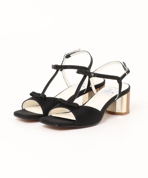 LANVIN en Bleu(ランバンオンブルー)の「リボンモチーフTストラップサンダル(サンダル・レディース・ブラック/ベージュ・22.0cm/22.5cm/23.0cm/23.5cm/24.0cm/24.5cm)」の2枚目の写真