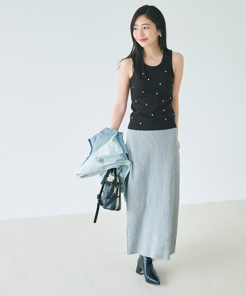 coca（coca）（コカ）の「【WEB限定セール】OUT BRAカップ付ハート刺繍タンクトップ（タンクトップ・レディース・グレー/ブラック/アイボリー・M/L/S）」の11枚目の写真