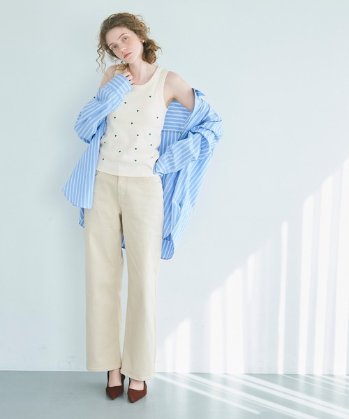 coca（coca）（コカ）の「【WEB限定セール】OUT BRAカップ付ハート刺繍タンクトップ（タンクトップ・レディース・グレー/ブラック/アイボリー・M/L/S）」の19枚目の写真