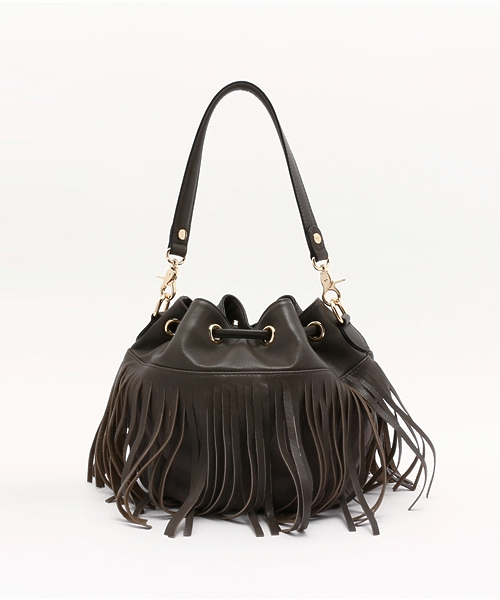 HASHIBAMI（ハシバミ）の「HASHIBAMI ハシバミ フリンジ2wayバッグ（ショルダーバッグ・レディース・グレー/オリーブ・FREE）」の6枚目の写真