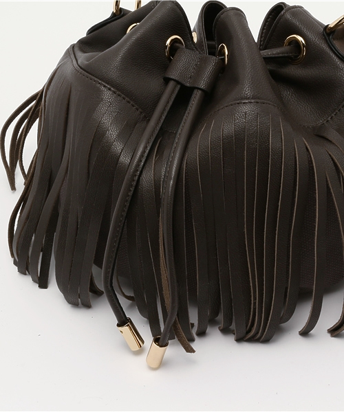 HASHIBAMI（ハシバミ）の「HASHIBAMI ハシバミ フリンジ2wayバッグ（ショルダーバッグ・レディース・グレー/オリーブ・FREE）」の8枚目の写真