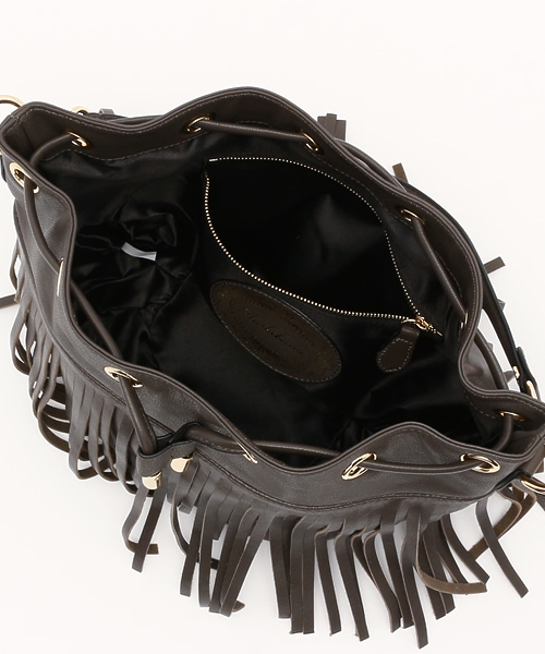 HASHIBAMI（ハシバミ）の「HASHIBAMI ハシバミ フリンジ2wayバッグ（ショルダーバッグ・レディース・グレー/オリーブ・FREE）」の10枚目の写真