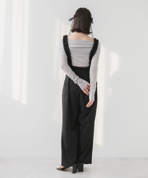 rectangle(レクタングル)の「シアーギャザーオフショルトップス(Tシャツ/カットソー・レディース・アイボリー/ブラック/グレー・FREE)」の6枚目の写真