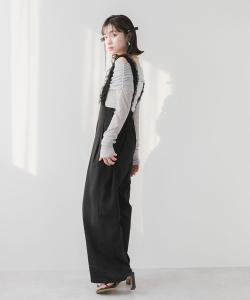rectangle(レクタングル)の「シアーギャザーオフショルトップス(Tシャツ/カットソー・レディース・アイボリー/ブラック/グレー・FREE)」の7枚目の写真