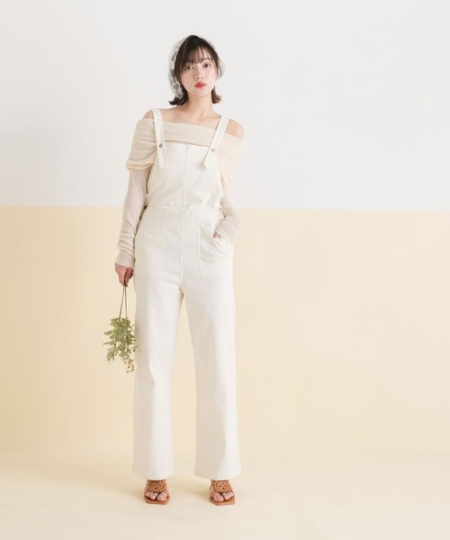 rectangle(レクタングル)の「シアーギャザーオフショルトップス(Tシャツ/カットソー・レディース・アイボリー/ブラック/グレー・FREE)」の11枚目の写真