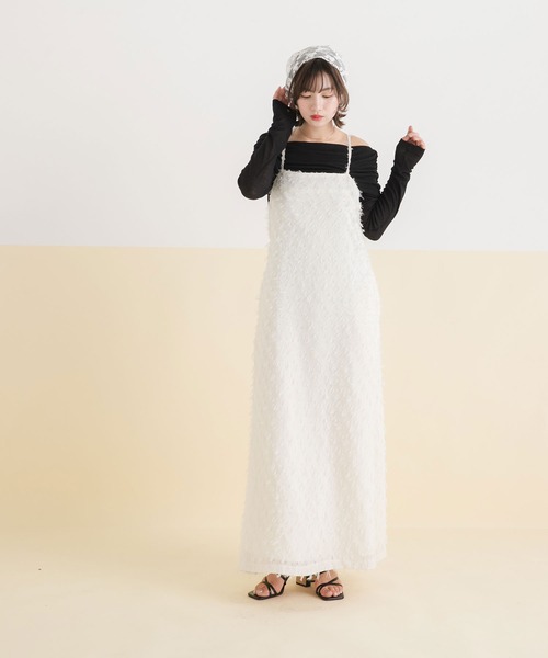 rectangle(レクタングル)の「シアーギャザーオフショルトップス(Tシャツ/カットソー・レディース・アイボリー/ブラック/グレー・FREE)」の15枚目の写真