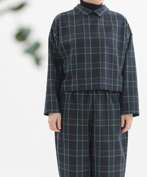 nop de nod(ノップドゥノッド)の「チェック2wayクロップドジャケット(その他アウター・レディース・ネイビー・M)」の14枚目の写真