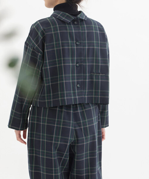 nop de nod(ノップドゥノッド)の「チェック2wayクロップドジャケット(その他アウター・レディース・ネイビー・M)」の16枚目の写真