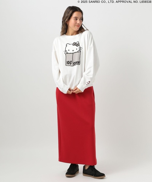 BAYFLOW（ベイフロー）の「【HELLO KITTY×BAYFLOW】スウェットプルオーバー（スウェット・レディース・レッド/オフホワイト/チャコール・FREE）」の12枚目の写真