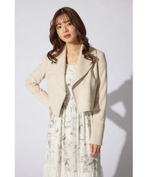 rienda(リエンダ)の「フェイクスエードライダースジャケット(ブルゾン・レディース・ベージュ/ブラック/ピンク・SMALL/MEDIUM)」の8枚目の写真