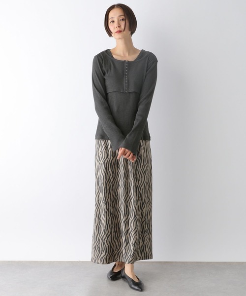 LEPSIM（レプシィム）の「フロントホックプルオーバー《2点セット》　253187（Tシャツ/カットソー・レディース・チャコールグレー/グリーン系その他・FREE）」の7枚目の写真