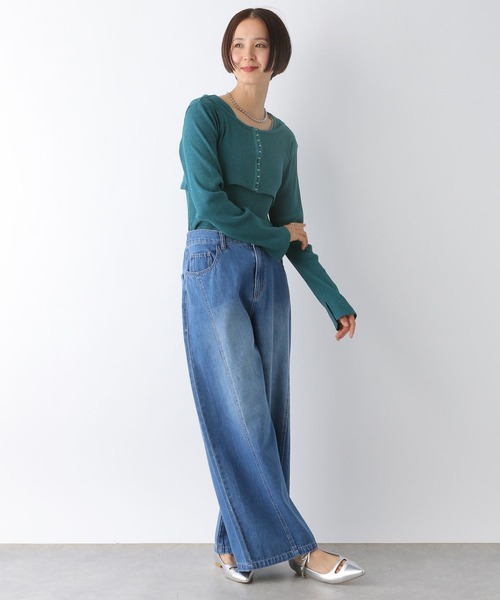 LEPSIM（レプシィム）の「フロントホックプルオーバー《2点セット》　253187（Tシャツ/カットソー・レディース・チャコールグレー/グリーン系その他・FREE）」の13枚目の写真