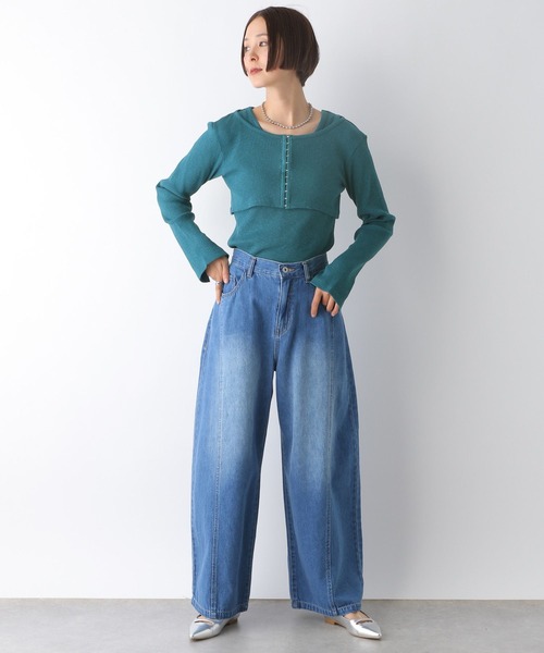 LEPSIM（レプシィム）の「フロントホックプルオーバー《2点セット》　253187（Tシャツ/カットソー・レディース・チャコールグレー/グリーン系その他・FREE）」の14枚目の写真