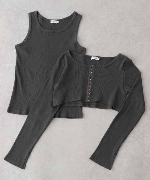 LEPSIM（レプシィム）の「フロントホックプルオーバー《2点セット》　253187（Tシャツ/カットソー・レディース・チャコールグレー/グリーン系その他・FREE）」の15枚目の写真