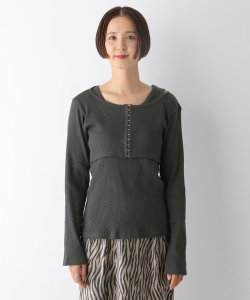 LEPSIM（レプシィム）の「フロントホックプルオーバー《2点セット》　253187（Tシャツ/カットソー・レディース・チャコールグレー/グリーン系その他・FREE）」の16枚目の写真