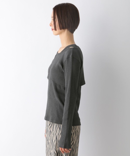 LEPSIM（レプシィム）の「フロントホックプルオーバー《2点セット》　253187（Tシャツ/カットソー・レディース・チャコールグレー/グリーン系その他・FREE）」の17枚目の写真